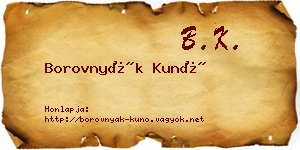 Borovnyák Kunó névjegykártya